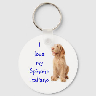 Porte-clés Cercle clé - "J'aime mon Spinone Italiano".