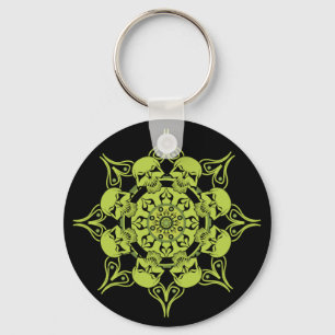 Porte-clés Cercle crâne vert