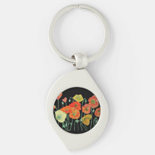 Porte-clés Cercle de clé acrylique florale des papillons ora