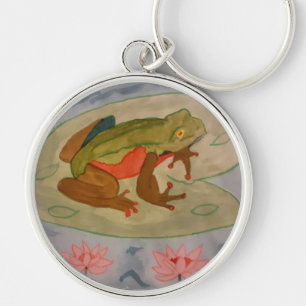 Porte-clés Cercle de clé de l'étang de grenouille d'été