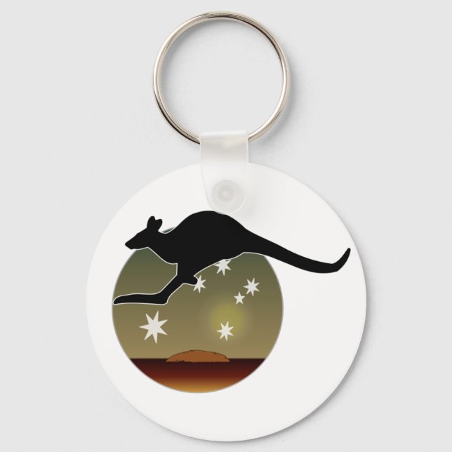 Porte-clés Cercle de clé de l'icône australienne Kangaroo (Recto)