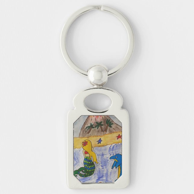 Porte-clés Cercle de clé métallique de l'île Mermaid (Devant)