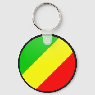 Porte-clés Cercle de drapeau de qualité du Congo Brazzaville