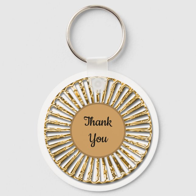 Porte-clés Cercle d'or sophistiqué Merci général (Recto)
