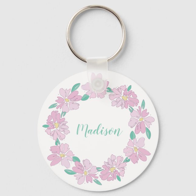 Porte-clés Cercle floral souple (Recto)