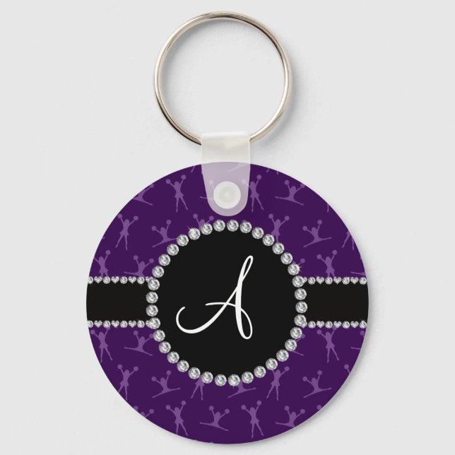 Porte-clés Cercle noir moelleux monogramme (Recto)