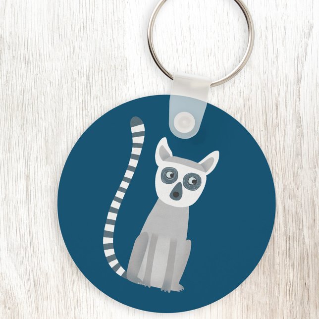 Porte-clés Cercler Lemur (Fun ring tailed lemur keychain for wildlife and animal lovers)