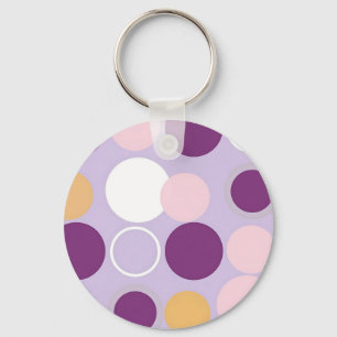 Porte-clés Cercles à pois motif rétro moderne