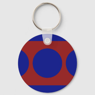Porte-clés Cercles bleus en rouge