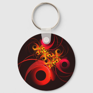Porte-clés Cercles colorés Motif d'art Abstrait moderne #08