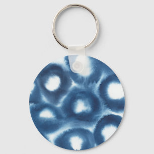 Porte-clés Cercles d'impression d'aquarelle Indigio
