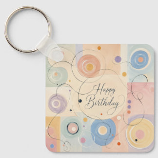 Porte-clés Cercles et Tourbillons Abstraits Modernes au Paste