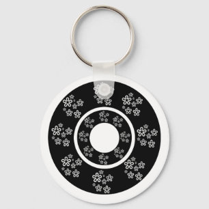 Porte-clés Cercles floraux noirs orientaux Design