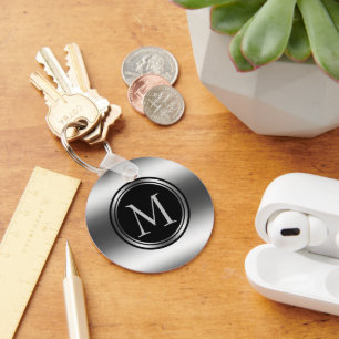 Porte-clés Cercles noirs et argentés