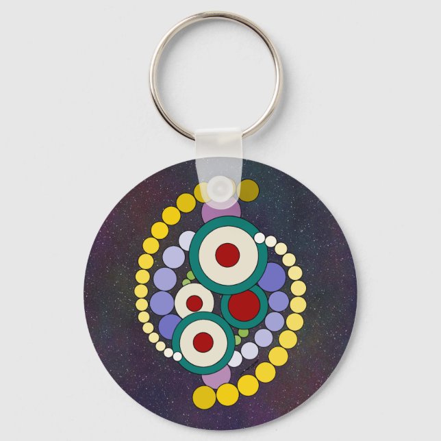 Porte-clés Cercles œuvre d'art abstrait (Recto)