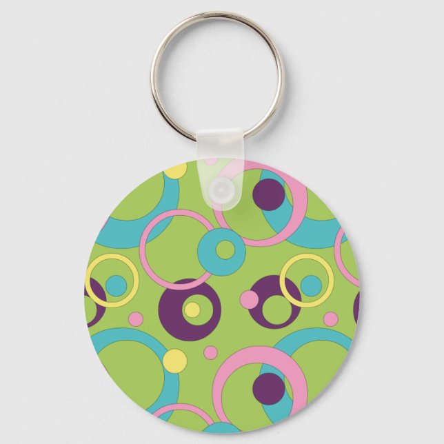 Porte-clés Cercles Verts Funky (Recto)