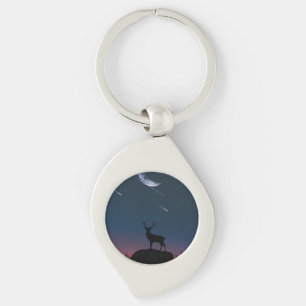 Porte-clés cerf au clair de lune