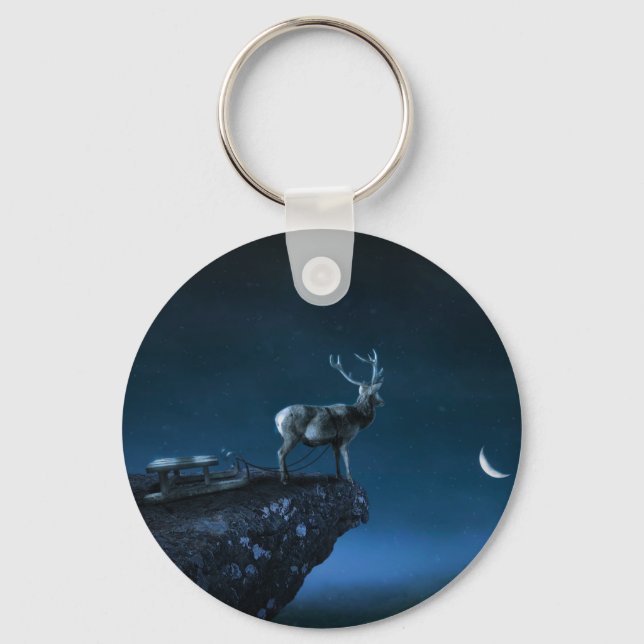 Porte-clés cerf au clair de lune (Recto)