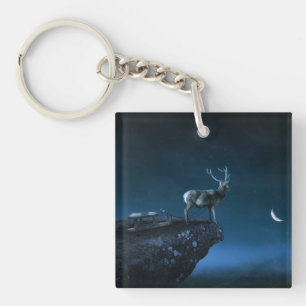Porte-clés cerf au clair de lune