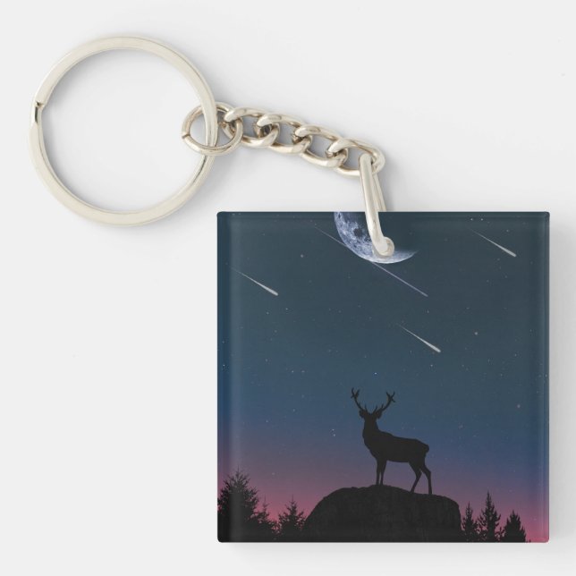 Porte-clés cerf au clair de lune (Devant)