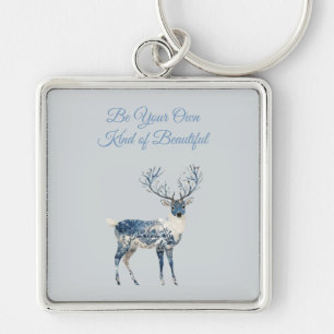 Porte-clés Cerf Chic Bleu Blanc