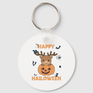 Porte-clés Cerf En Citrouille Mignonne Cerf Joyeux Halloween
