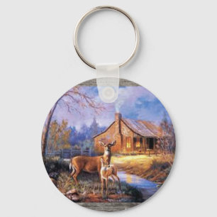 Porte-clés Cerf et Cabine sur Porte - clé