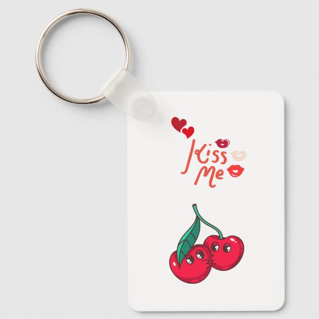 Porte-clés Cerises amusantes en amour. (Recto)