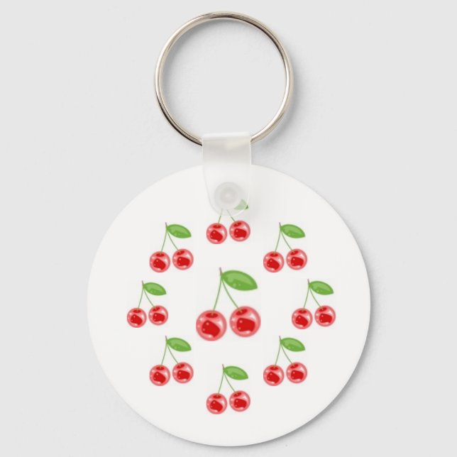 Porte-clés cerises heureuses, cerises heureuses, cerises heur (Recto)