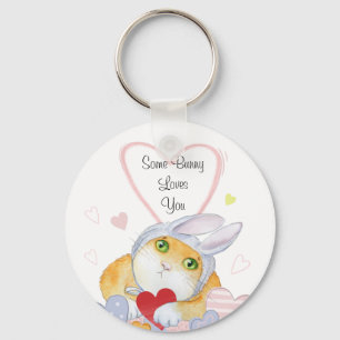 Porte-clés Certains Bunny T'Aime Mignonne Aquarelle