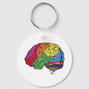 Porte-clés Cerveau arc en ciel
