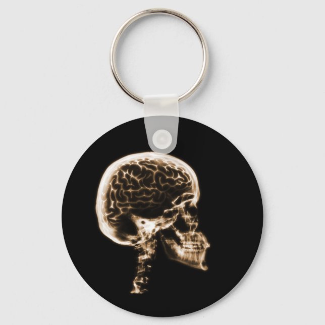 PORTE-CLÉS CERVEAU JUMEAU X-RAY - ORANGE (Recto)