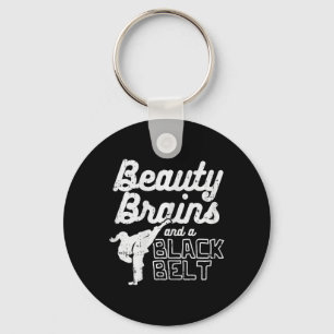 Porte-clés Cerveaux de beauté ceinture noire fille Ponytail K