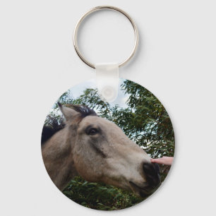 Porte-clés Cessant un cheval gris-brun,