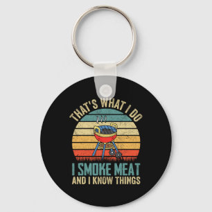 Porte-clés C'est Ce Que Je Fais Je Fume De La Viande Et Je Co