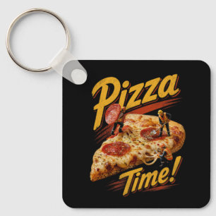 Porte-clés C'est l'heure de la pizza !