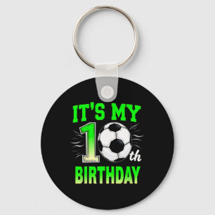 Porte-clés C'est mon 10ème anniversaire garçon football Ll