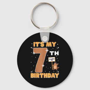 Porte-clés C'est mon 7e anniversaire Jour de la marmotte 7 an