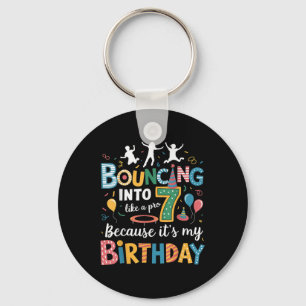 Porte-clés C'est mon anniversaire 7e 7 ans Trampoline Jumping