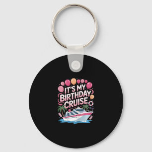 Porte-clés C'est mon croisière d'anniversaire rose mer voyage