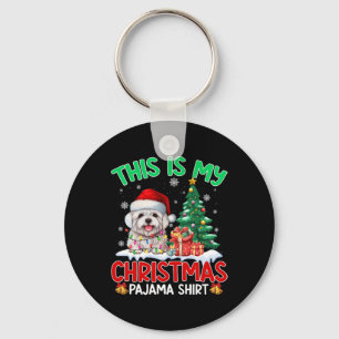 Porte-clés C'Est Mon Pyjama De Noël Amoureux de les chiens Ma