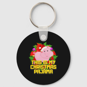 Porte-clés C'Est Mon Pyjama De Noël Cochon Mignonne Noël Coch