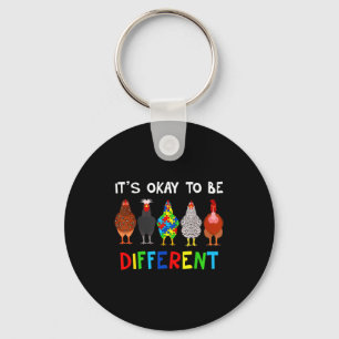 Porte-clés C'est Ok D'être Différent Cute Puzzle Poulet Autis