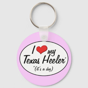 Porte-clés C'est un chien ! J'aime mon Texas Heeler