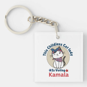 Porte-clés Cette dame aux chats sans enfants vote Kamala