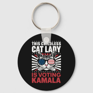 Porte-clés Cette dame de chats sans enfants vote Kamala 2024