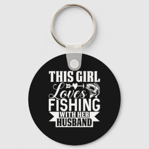 Porte-clés Cette Fille Aime Pêcher Avec Son Mari