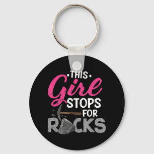 Porte-clés Cette Fille S'Arrête Pour Rocks Rock Collector Geo