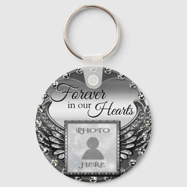 Porte-clés Chaîne de touches personnalisées Memorial Heart (Recto)
