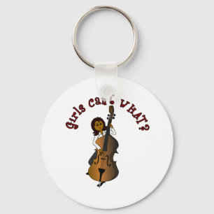 Porte-clés Chaîne debout Joueur double basse femme